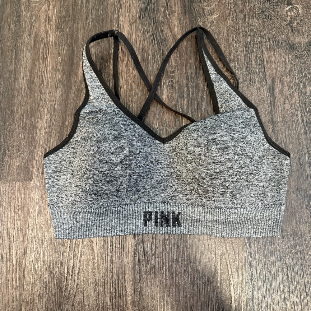 PINK Victoria's Secret Heathered Gray Sports Bra